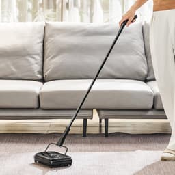 Szőnyegseprű, 20 cm-es seprési sávok, Padlóseprű, kézi, nem elektromos, 300 ml-es porzsákkapacitás fésűvel otthoni irodai szőnyegekhez, keményfa felületekhez, fa padlókhoz, laminált padlóhoz, por és állatszőr eltávolításához - miniatúra 19