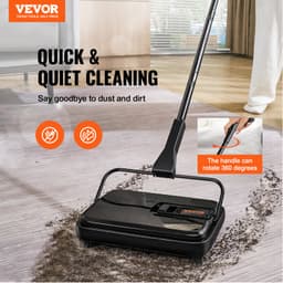 Szőnyegseprű, 20 cm-es seprési sávok, Padlóseprű, kézi, nem elektromos, 300 ml-es porzsákkapacitás fésűvel otthoni irodai szőnyegekhez, keményfa felületekhez, fa padlókhoz, laminált padlóhoz, por és állatszőr eltávolításához - miniatúra 21