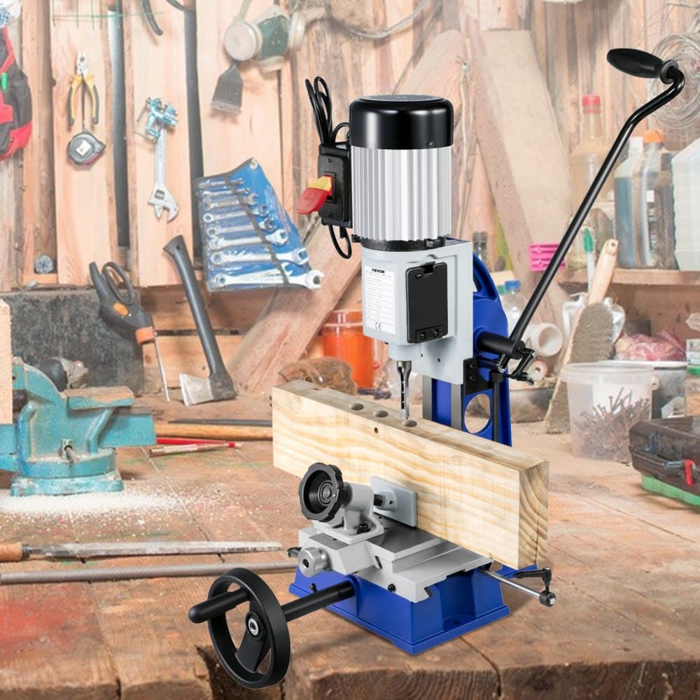 Famegmunkáló vésőgép, 373 W (1/2 LE) 1400RPM Powermatic vésőgép, mozgatható munkapaddal, asztali vésőgép, kerek, négyszögletes vagy speciális négyszögletes lyukak készítéséhez fában