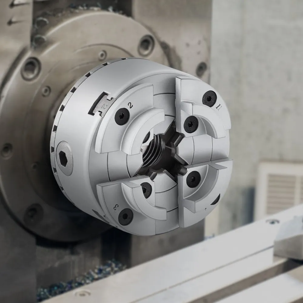 KP2-3/4 Eszterga tokmány, 4 pofás, 2,75" átmérőjű, fém eszterga tokmány, esztergák tartozékai, önközpontosító szerszám, esztergához, precíziós megmunkáláshoz, köszörűgépekhez, marógépekhez