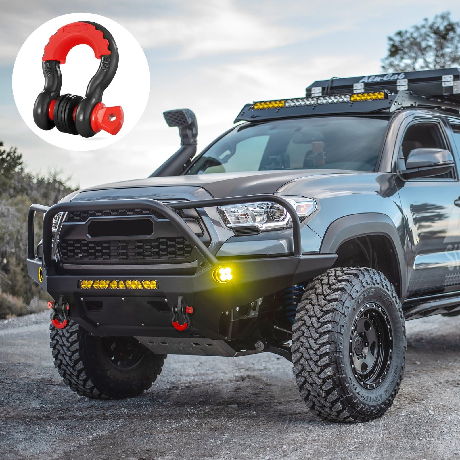 2 db-os 19 mm-es D-gyűrűs kengyel 22,2 mm-es csavaros csappal, 28,5 tonna szakítószilárdsággal