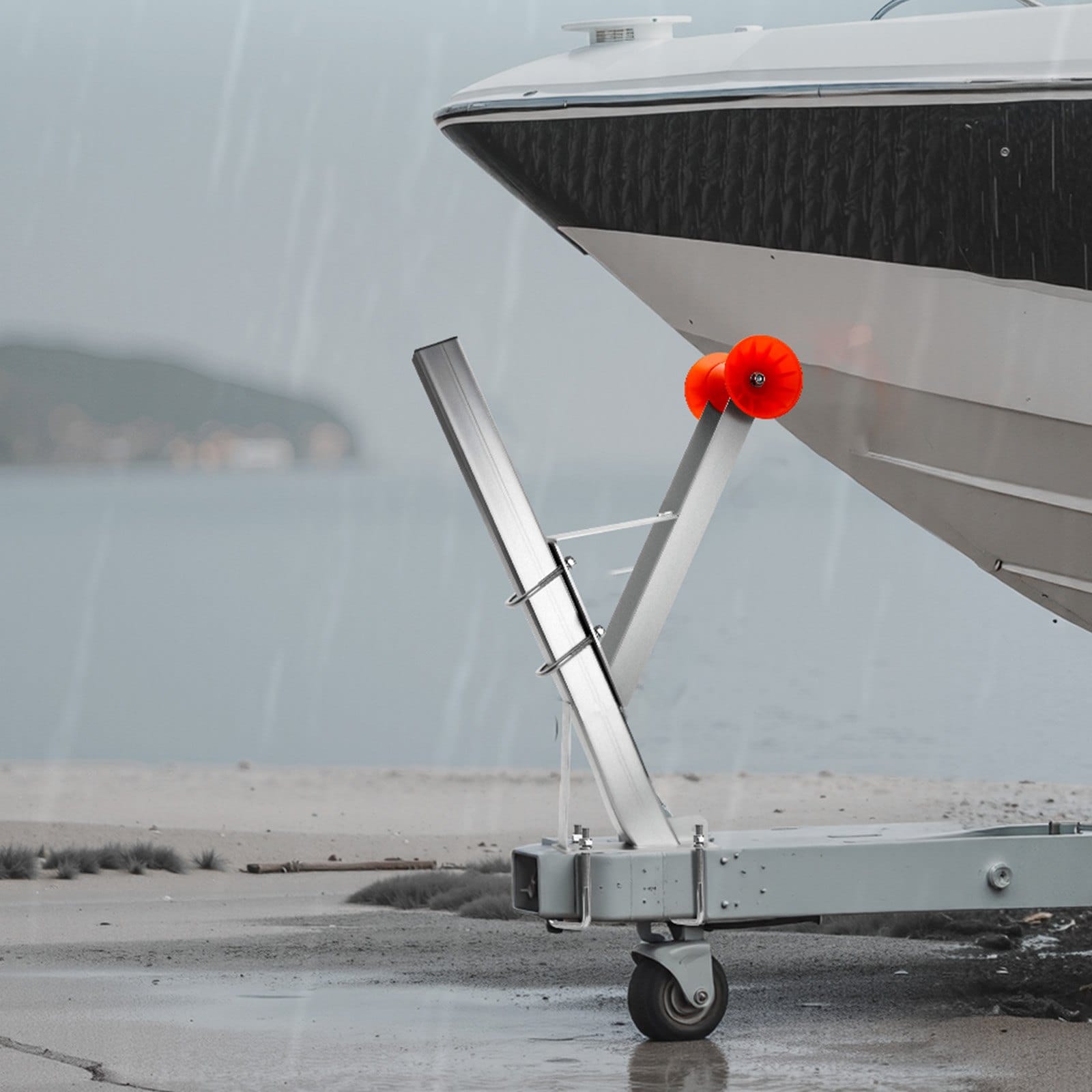 Csónakcsörlő tartó U-csavarokkal 76 mm széles x 76-101 mm magas utánfutó nyelvhez