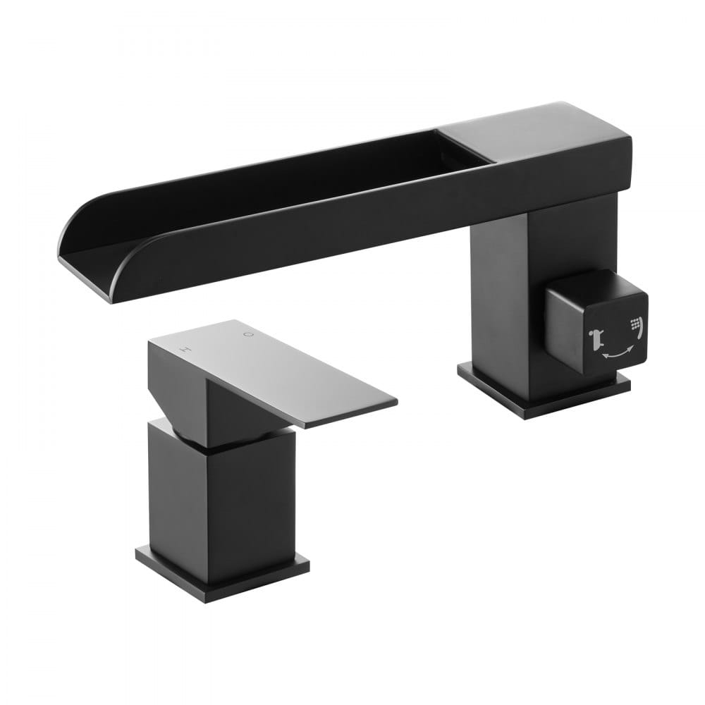 Római kádcsaptelep, 3 lyukú vízesés kádcsaptelep, széles körben elterjedt római kádcsaptelepek zuhanyfejjel és 1 fogantyúval, római kádcsaptelepek háziállatok mosásához, felnőtt fürdetéshez, matt fekete, rozsdamentes acél