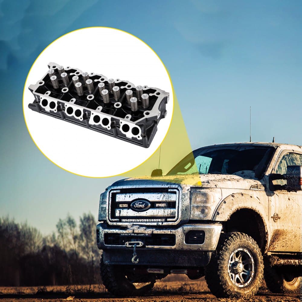 Összeszerelt hengerfej, Motor hengerfej szerelvény csere 6.4L, Öntöttvas hengerfej illik 08-10 Ford F250 F350 F450 F550-hez